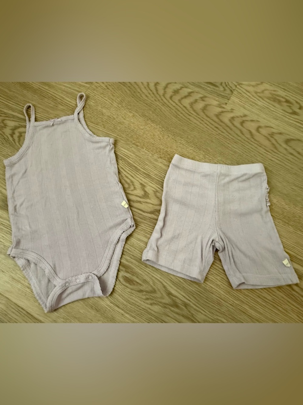 Milkberry Toddler Girl Knit Onesie and Ruffle Shorts Set